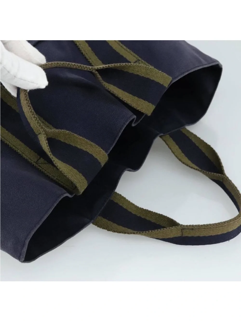 HERMES Fourre Tout cabas Tote Bag Canvas Navy